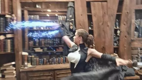 AI Video from prompt: A charming young female magician with a beautifu