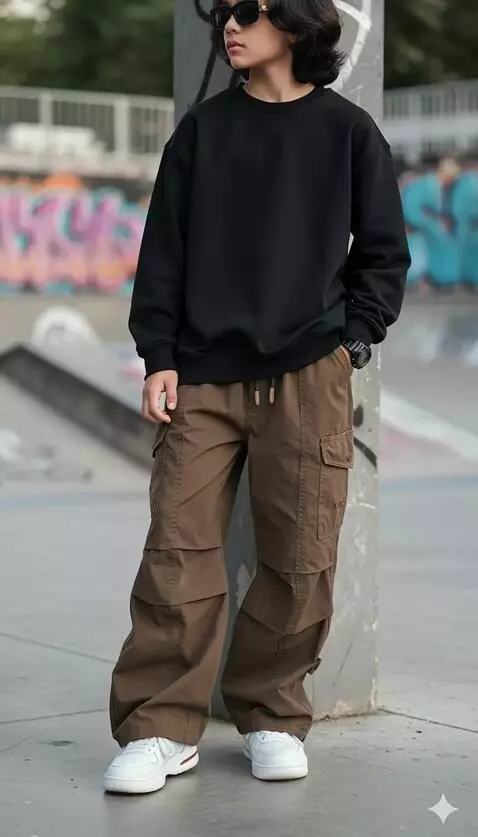 AI Video from prompt: Kamera zoom in ke celana model tersebut