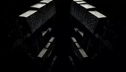 AI Video from prompt: Fast moving deep into the square hole