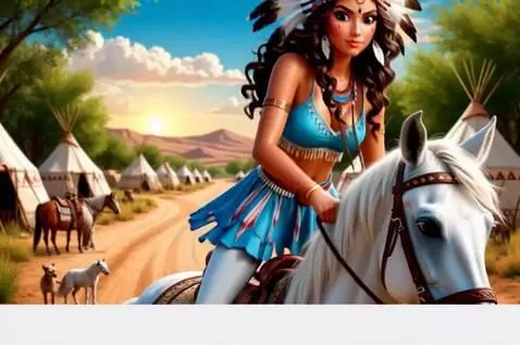 AI Video from prompt: Девушка скачет на лошади, галопом, вперёд. На ло