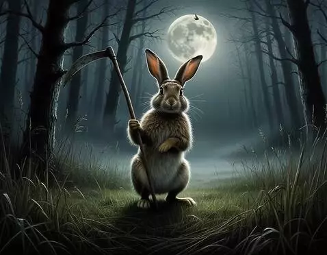 AI Video from prompt: заяц хвастается, что у него есть коса. камера дв