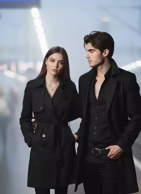 AI Video from prompt: парень приобнял одной рукой девушку и они идут в