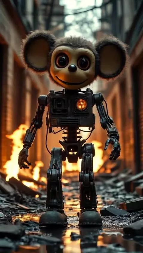 AI Video from prompt: открывает зубастый рот