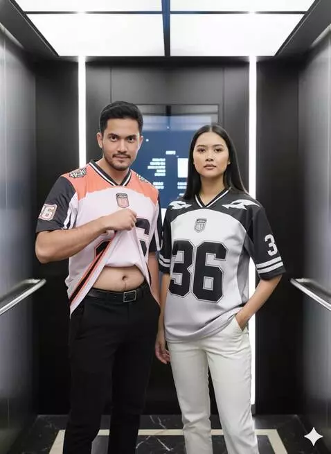 AI Video from prompt: Mereka sedang bergaya seperti model pakaian prof