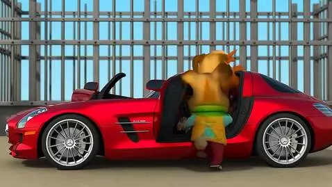 AI Video from prompt: сбежали из тюрьмы на мерседесе sls amg