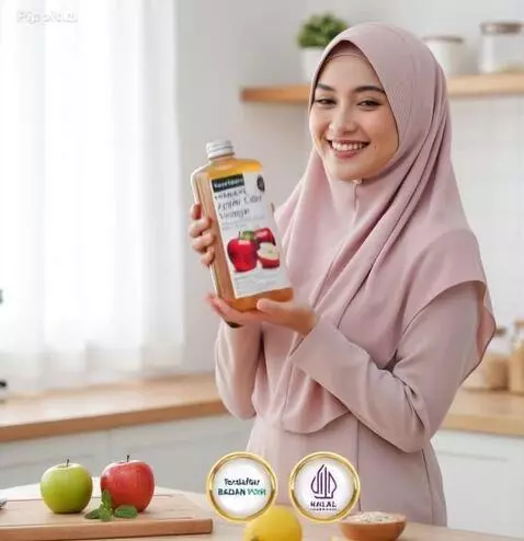 AI Video from prompt: wanita tersenyum sambil memegang dan menggerak-g
