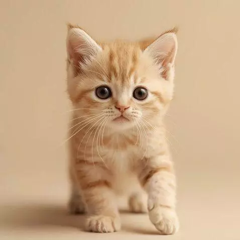 AI Video from prompt: Камера крупно показывает лапки котенка, отбивающ