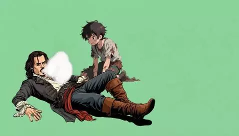 AI Video from prompt: мужчина тяжело и глубоко дышат, говорит, а мальч