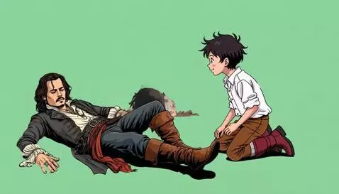 AI Video from prompt: мужчина и глубоко дышат, говорит, даёт мальчику 