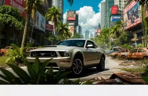 AI Video from prompt: Машина едет, несётся быстро на большой скорости 