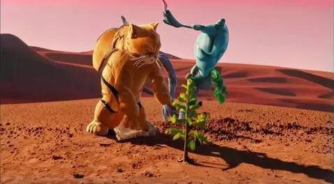 AI Video from prompt: A chubby orange cat in a detailed astronaut pilo