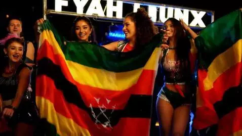 AI Video from prompt: Generate a video of girls dancing music wearing 