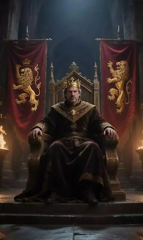 AI Video from prompt: The throne room is plunged into darkness, the ki