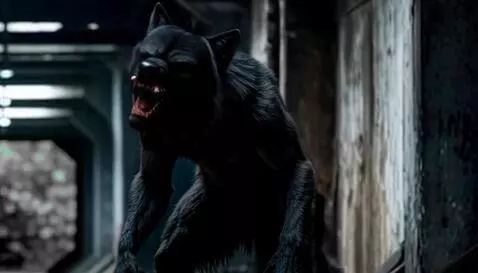 AI Video from prompt: Black werewolf speaks a phrase and then attacks