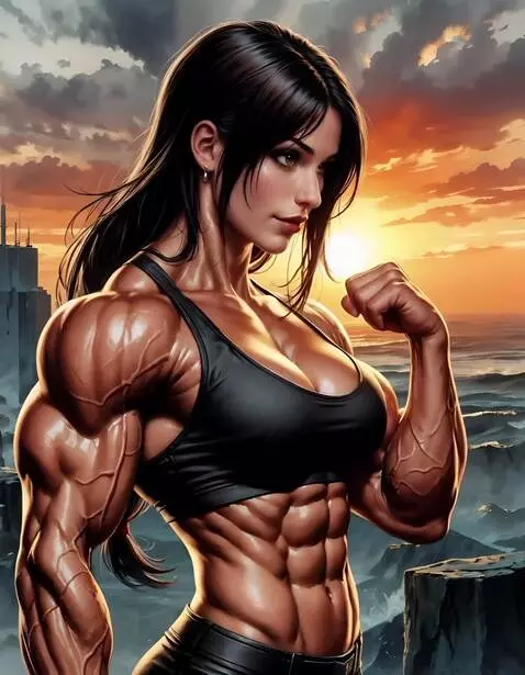 AI Video from prompt: Bodybuilder flexing pectorals muscle, pecs bounc