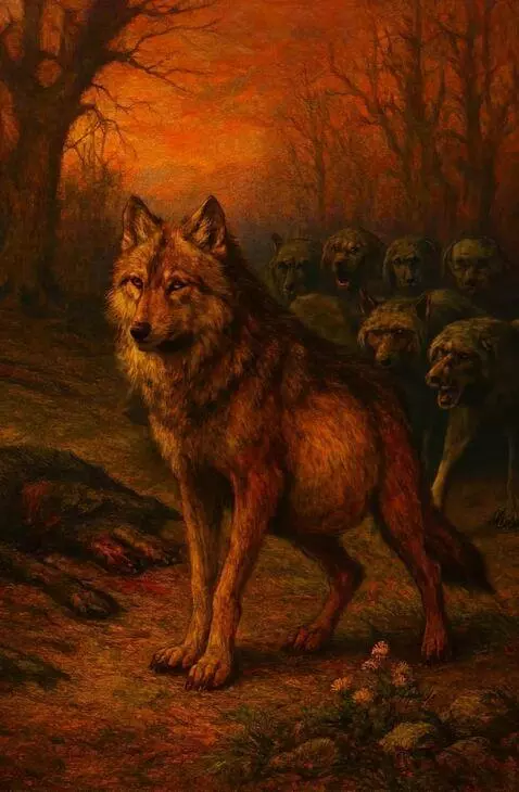 AI Video from prompt: следующий кадр незаптно волк умерает на охоте во