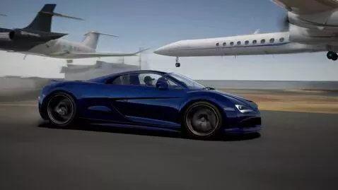AI Video from prompt: a sport car in a plane