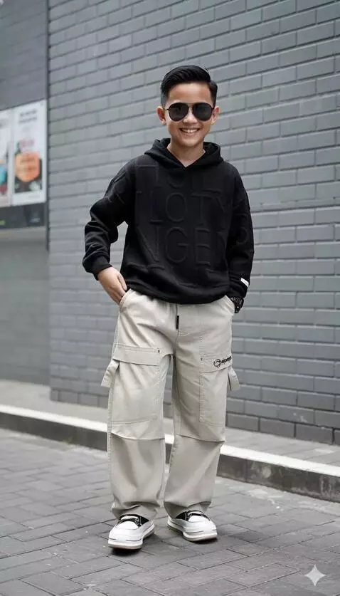 AI Video from prompt: Model laki-laki tersebut sedikit senyum berjalan