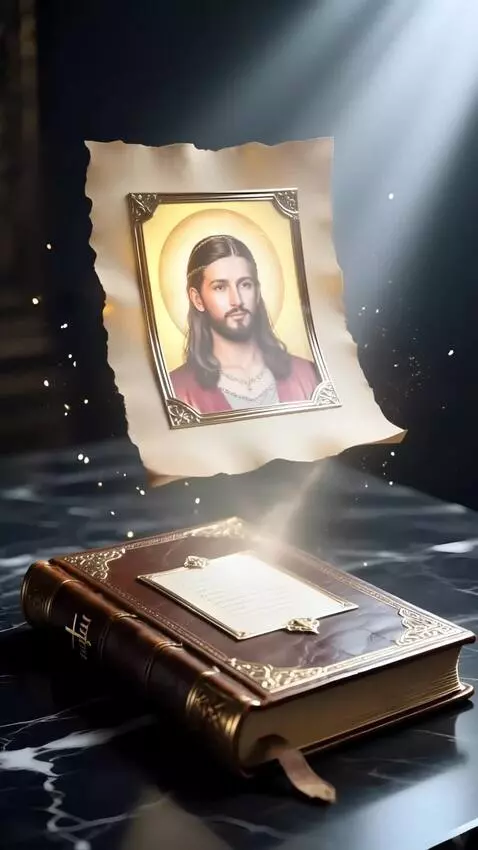 AI Video from prompt: “A cinematic 3D magical scene. Above a glowing a