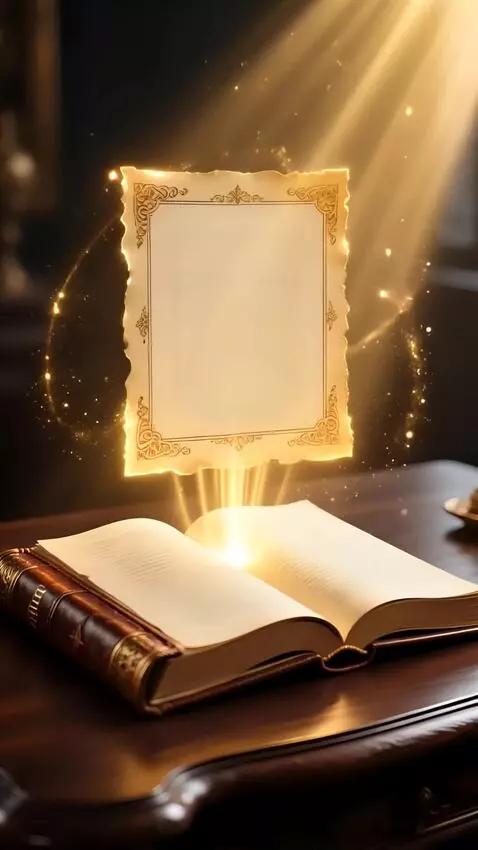 AI Video from prompt: “A cinematic 3D magical scene. Above a glowing a