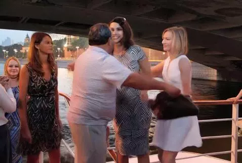 AI Video from prompt: Make a man and two girls hug.