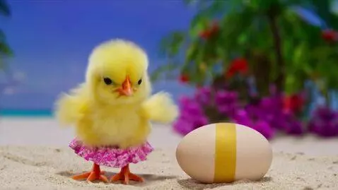 AI Video from prompt: Cinematic shot of an egg hatching, adorable baby