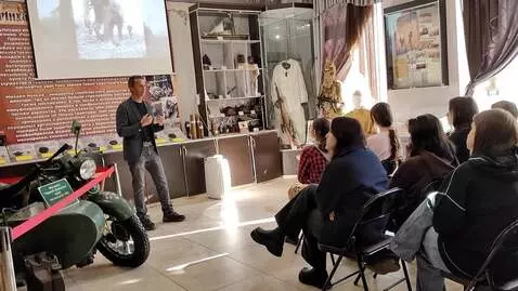 AI Video from prompt: the man standing there has a bandaged arm and he