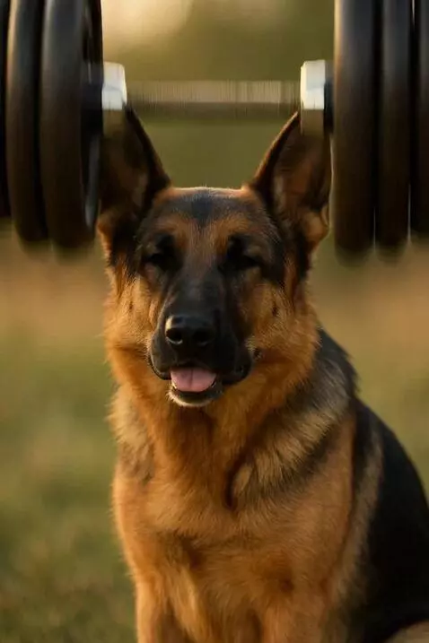 AI Video from prompt: Keep the German Shepherd completely realistic wi