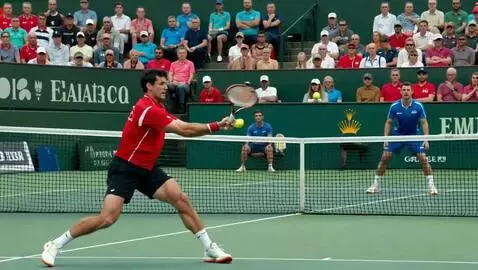 AI Video from prompt: epic sports photography, the exact moment a tenn