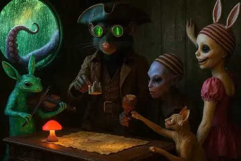 AI Video from prompt: The rat picks up the castle and places it on the