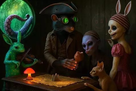 AI Video from prompt: The rat picks up the castle and places it on the