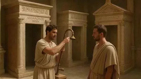 AI Video from prompt: Древняя Греция. В Древнегреческом магазине покуп