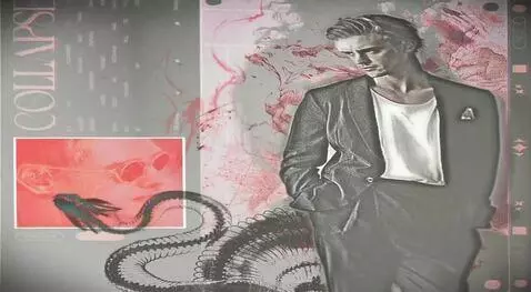 AI Video from prompt: парень поворачивает голову на нас, змея медленно