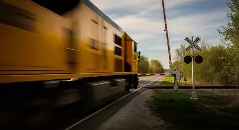AI Video from prompt: A train is traveling at full speed along a railr