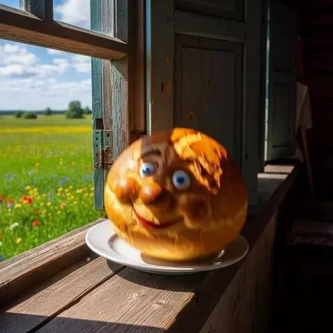 AI Video from prompt: A large, spherical loaf of bread, the Bald Kolob