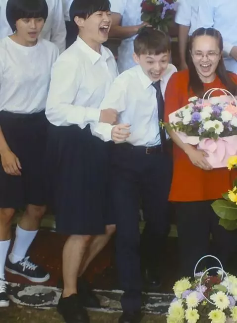 AI Video from prompt: They see a poster that says 67 and they starts t