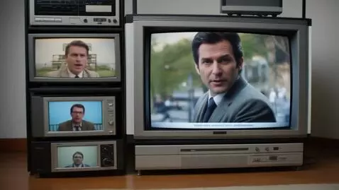 AI Video from prompt: Стена из телевизоров в стиле фильма пила. На тел