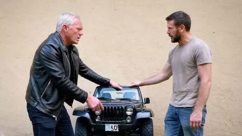 AI Video from prompt: A man in his 40s, white-skinned, in a leather ja