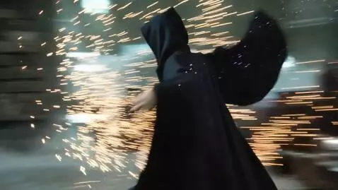 AI Video from prompt: A pretty young 25-year-old female magician fight