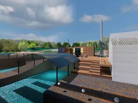 AI Video from prompt: в просветах между серыми фигурными рейками сверк