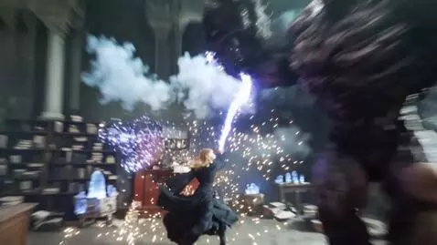 AI Video from prompt: A pretty 25-year-old female magician fights vers