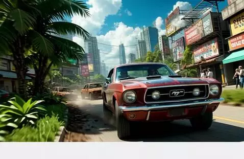 AI Video from prompt: Машина едет, несётся быстро на большой скорости 