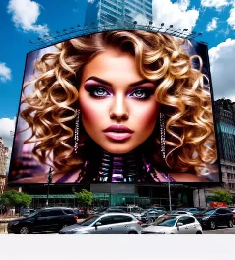 AI Video from prompt: Большой рекламный плакат на высотке быстро и пла