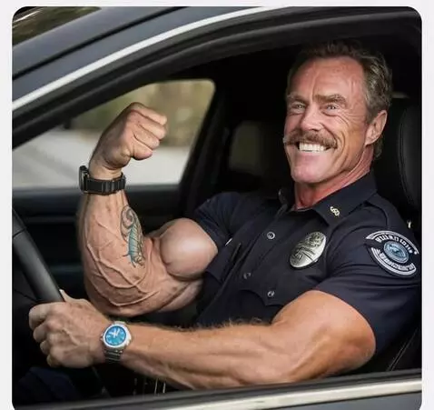 AI Video from prompt: a pro bodybuilder flexes his massive bicep