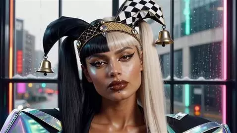 AI Video from prompt: “A stunning young woman with a perfectly symmetr