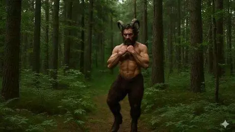 AI Video from prompt: Древняя Греция. Сатир танцует повторяя движения 