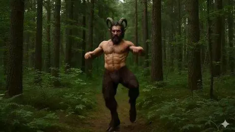 AI Video from prompt: Древняя Греция. Сатир исполняет "лунную походку"