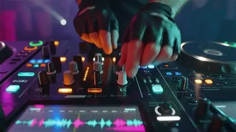 AI Video from prompt: **“Ultra-cinematic macro close-up of DJ equipmen