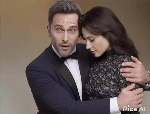 AI Video from prompt: The couple hugs, their foreheads touch in his ar