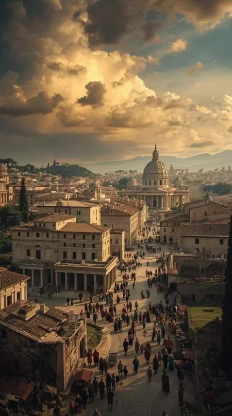 AI Video from prompt: People are walking and chatting. **The camera sl